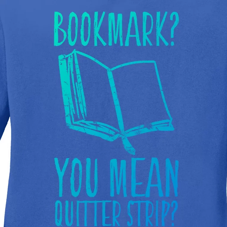 Unique Bookmark Perfect Book Nerd Cute Gift Ladies Long Sleeve Shirt