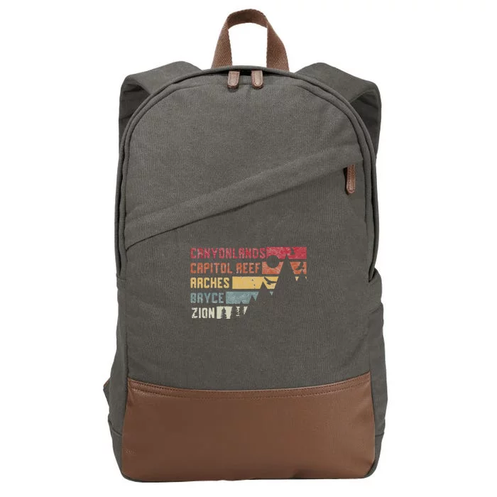 Utah Beehive State National Parks Mighty 5 Tee Bryce Moab Cotton Canvas Backpack