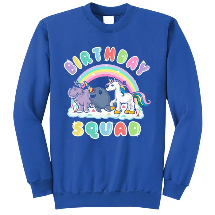 Unicorn Birthday Squad Narwhal Rhino Funny Humor Gift Sweatshirt