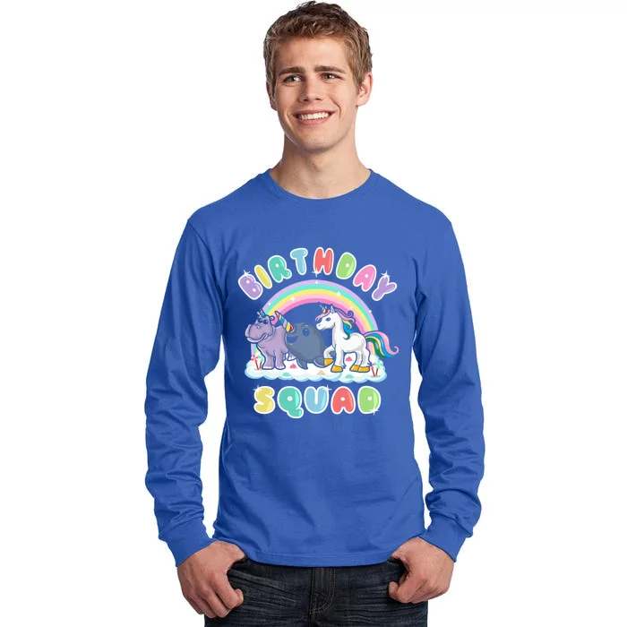 Unicorn Birthday Squad Narwhal Rhino Funny Humor Gift Tall Long Sleeve T-Shirt