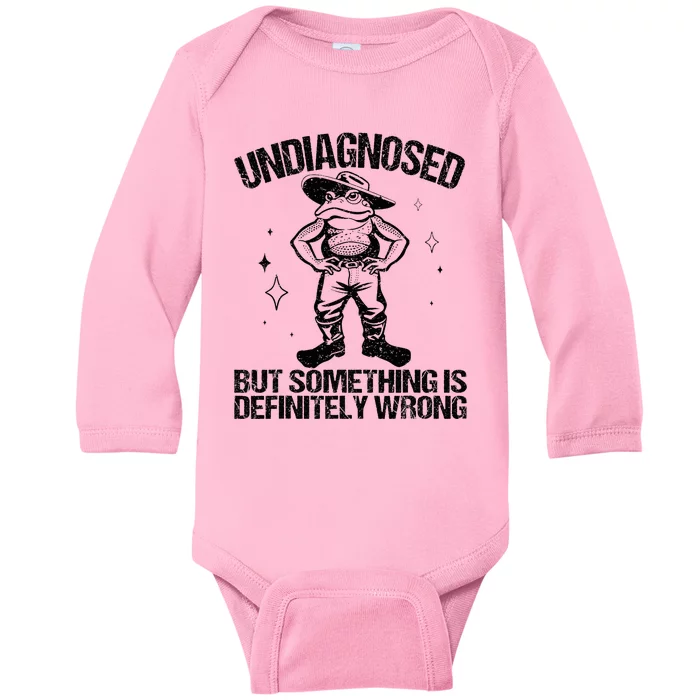 Undiagnosed But Something Is Definitely Wrong Cowboy Frog Baby Long Sleeve Bodysuit