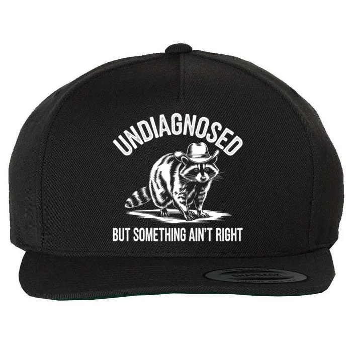 Undiagnosed But Something AinT Right Cowboy Funny Raccoon Wool Snapback Cap