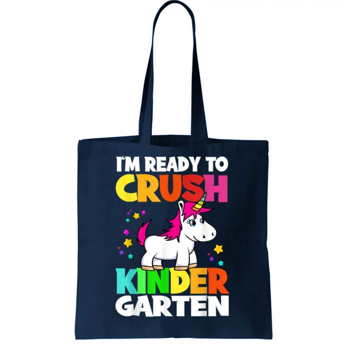 Unicorn Back To School Im Ready To Crush Kindergarten Tote Bag