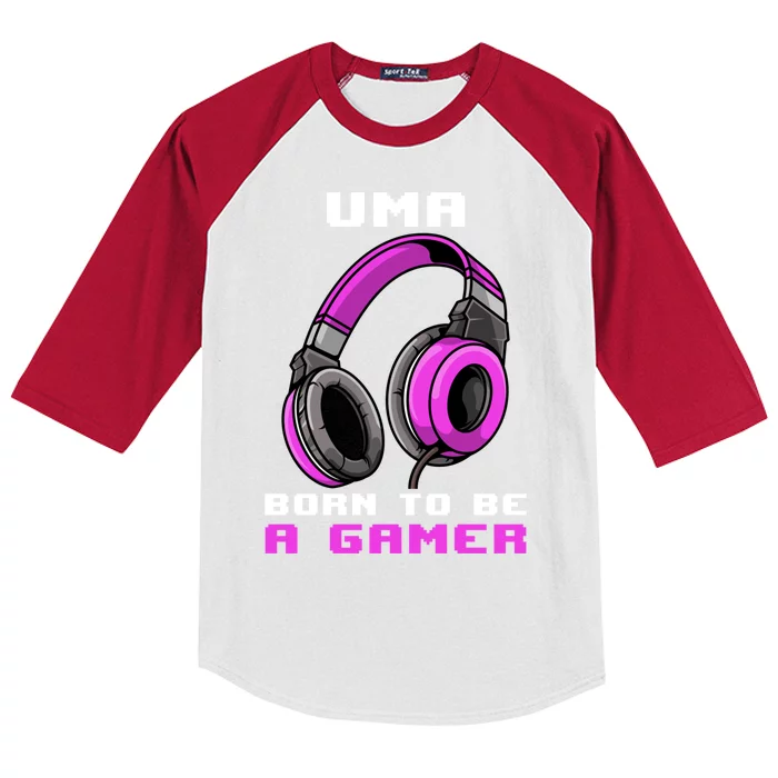 Uma Born To Be A Gamer Personalized Gift For Gamer Player Kids Colorblock Raglan Jersey