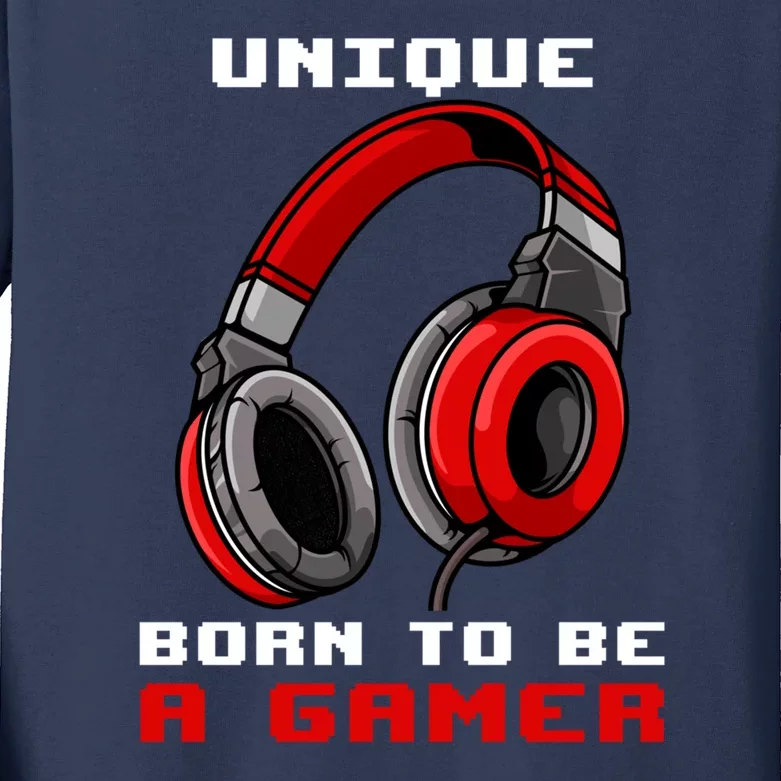 Unique Born To Be A Gamer Personalized Gift For Gamer Player Kids Long Sleeve Shirt