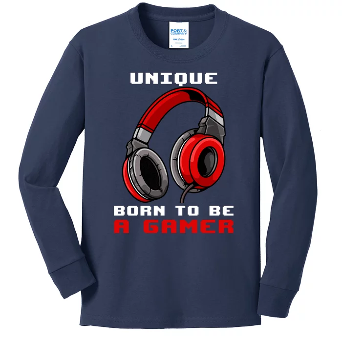 Unique Born To Be A Gamer Personalized Gift For Gamer Player Kids Long Sleeve Shirt