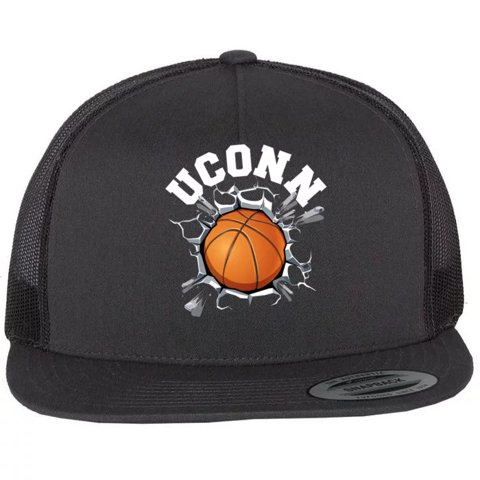 Uconn Basketball Flat Bill Trucker Hat