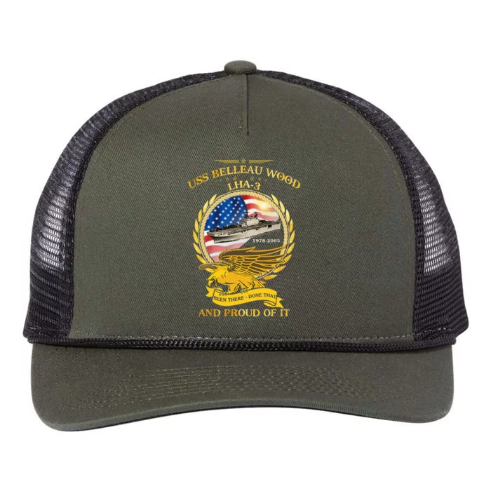 Uss Belleau Wood (Lha3) 19782005 Retro Rope Trucker Hat Cap