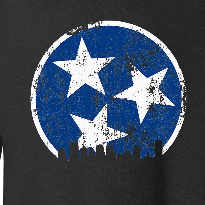 Unique Blue & White Tennessee State Flag Nashville Skyline Toddler Sweatshirt