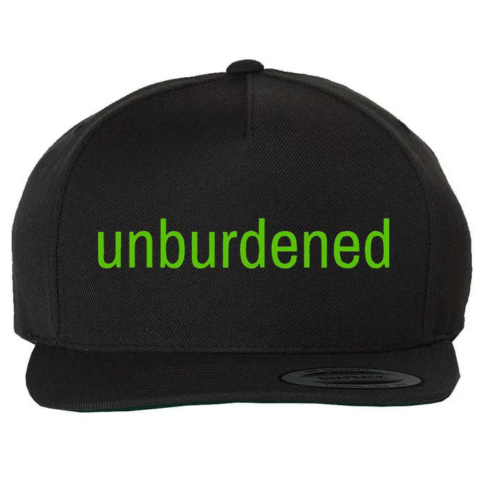 Unburdened By What Has Been Funny Lime Green Wool Snapback Cap