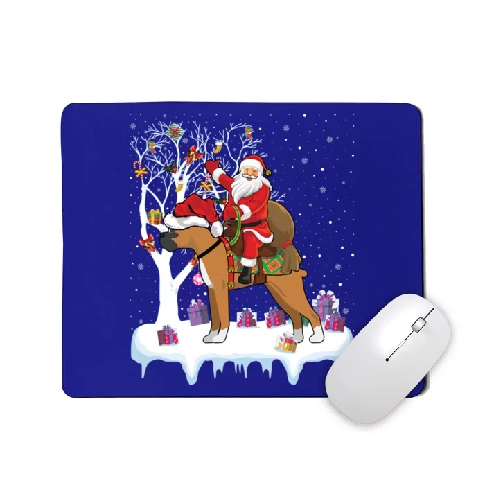 Ugly Boxer Xmas Gift Funny Santa Riding Boxer Dog Christmas Gift Mousepad