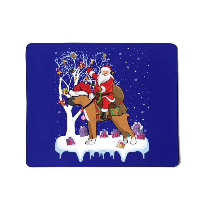 Ugly Boxer Xmas Gift Funny Santa Riding Boxer Dog Christmas Gift Mousepad