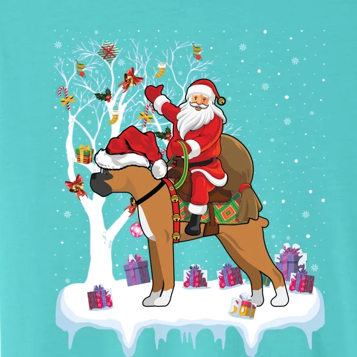 Ugly Boxer Xmas Gift Funny Santa Riding Boxer Dog Christmas Gift ChromaSoft Performance T-Shirt