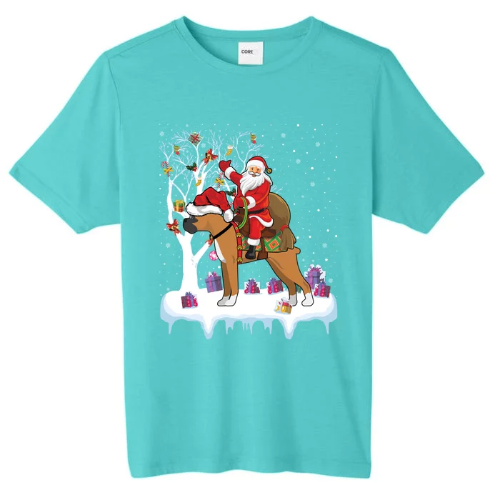 Ugly Boxer Xmas Gift Funny Santa Riding Boxer Dog Christmas Gift ChromaSoft Performance T-Shirt