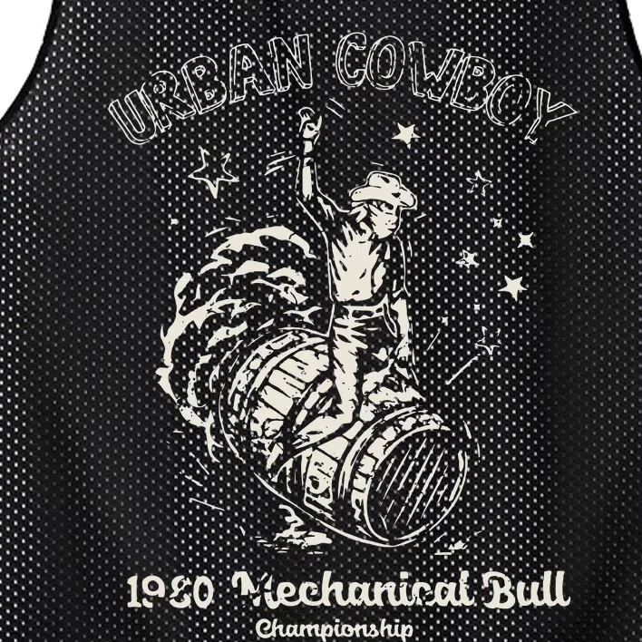 Urban Cowboy 1980S Mechanical Bull Mesh Reversible Basketball Jersey Tank