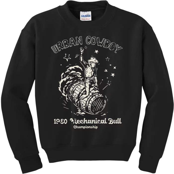 Urban Cowboy 1980S Mechanical Bull Kids Sweatshirt