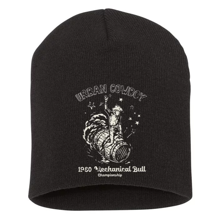 Urban Cowboy 1980S Mechanical Bull Short Acrylic Beanie