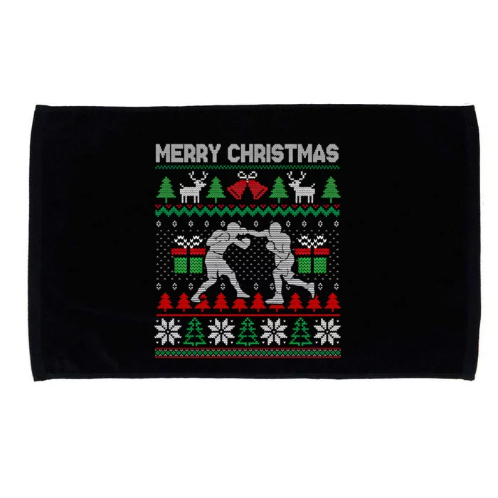 Ugly Christmas 2020 Boxing Player Santa Tree Xmas Costume Gift Microfiber Hand Towel