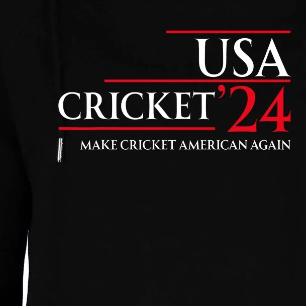 Usa Cricket 24 Make Cricket American Again Womens Funnel Neck Pullover Hood