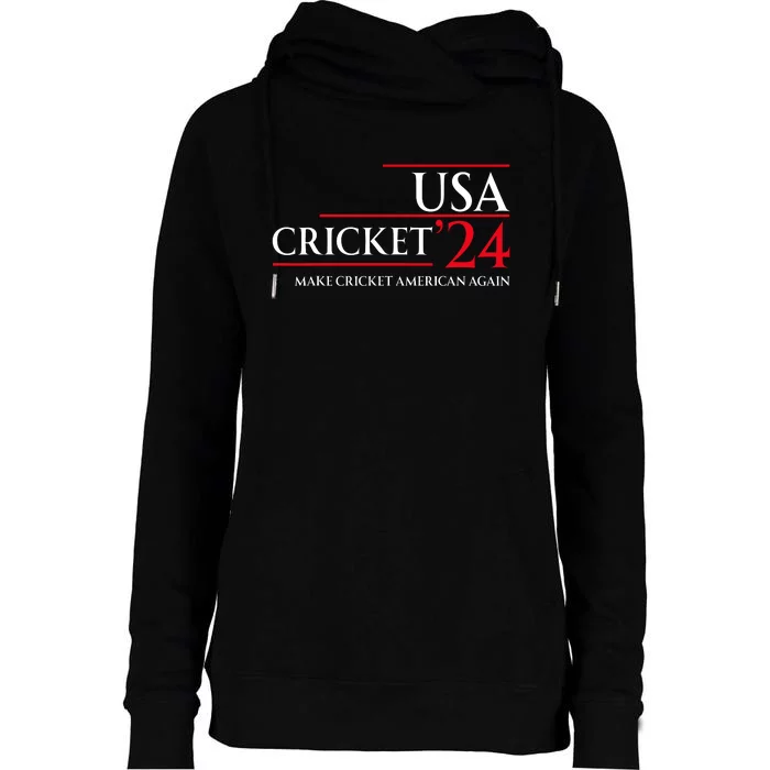 Usa Cricket 24 Make Cricket American Again Womens Funnel Neck Pullover Hood