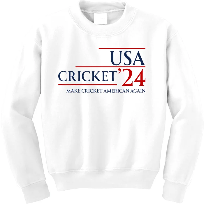 Usa Cricket 24 Make Cricket American Again Kids Sweatshirt