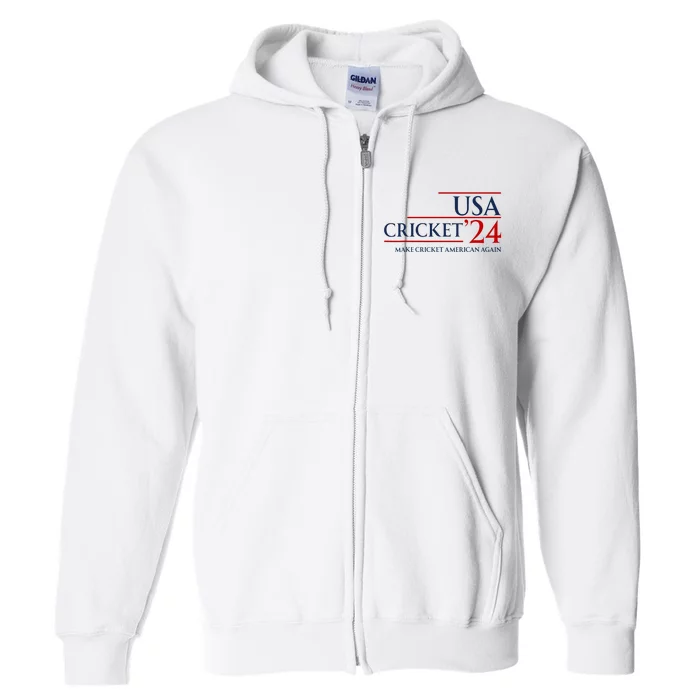 Usa Cricket 24 Make Cricket American Again Full Zip Hoodie