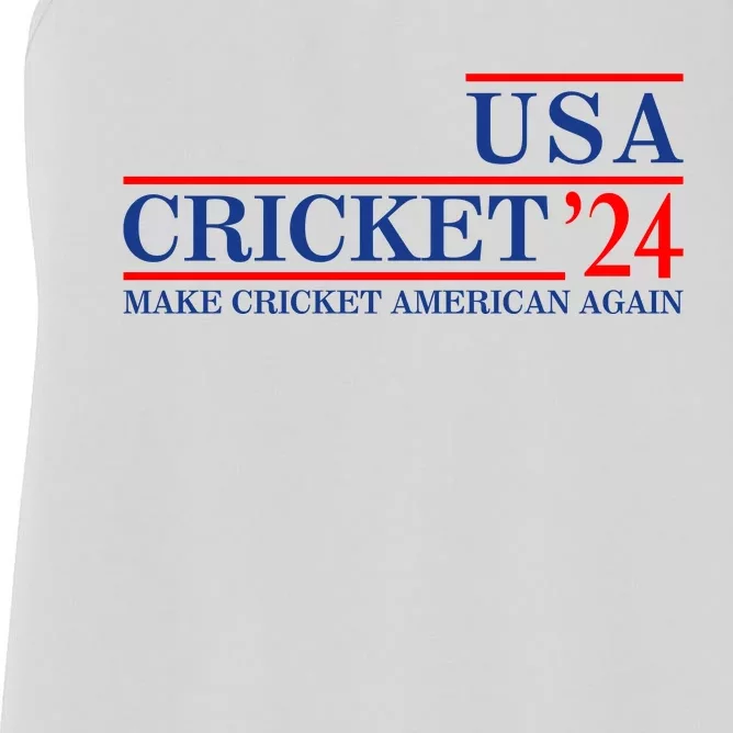 Usa Cricket 24 Make Cricket American Again Women's Racerback Tank