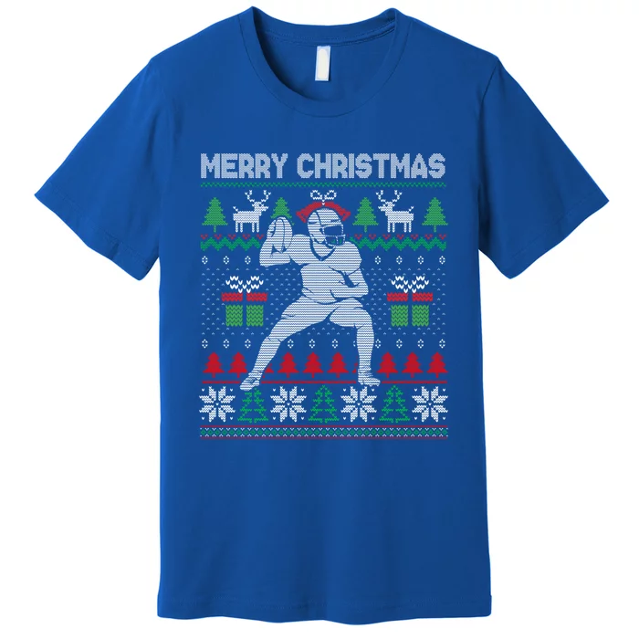 Ugly Christmas 2020 Football Player Santa Tree Xmas Costume Great Gift Premium T-Shirt