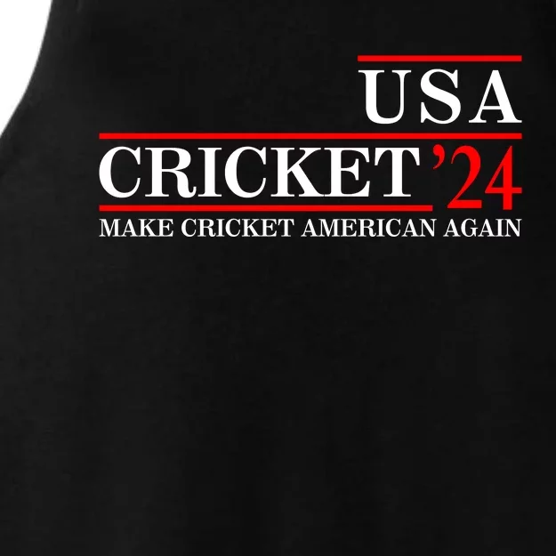 Usa Cricket 24 Make Cricket American Again Funny Cricket Player Cricket Usa Team Ladies Tri-Blend Wicking Tank