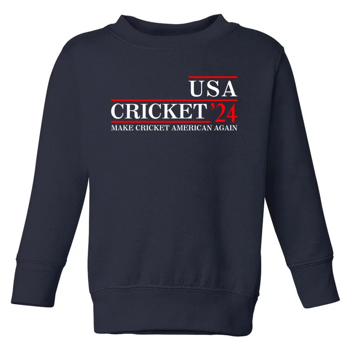 Usa Cricket 24 Make Cricket American Again Funny Cricket Player Cricket Usa Team Toddler Sweatshirt