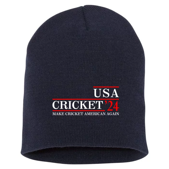 Usa Cricket 24 Make Cricket American Again Funny Cricket Player Cricket Usa Team Short Acrylic Beanie