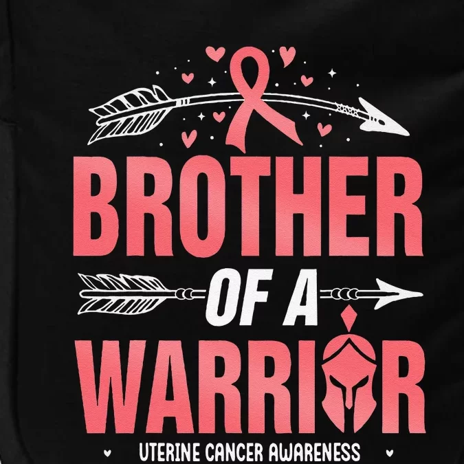 Uterine Cancer Awareness Brother Of A Warrior Peach Ribbon Impact Tech Backpack