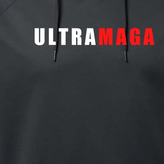 Ultra MAGA Conservative Anti Biden Performance Fleece Hoodie