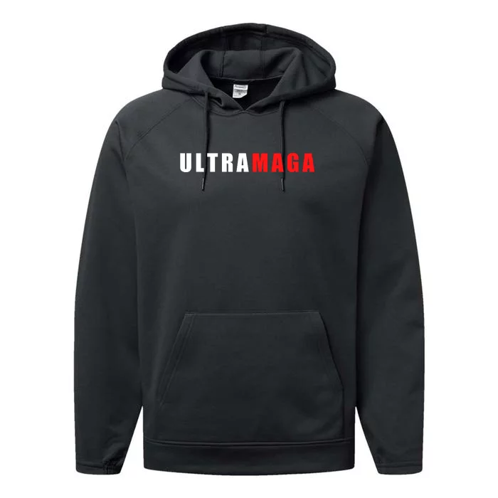 Ultra MAGA Conservative Anti Biden Performance Fleece Hoodie