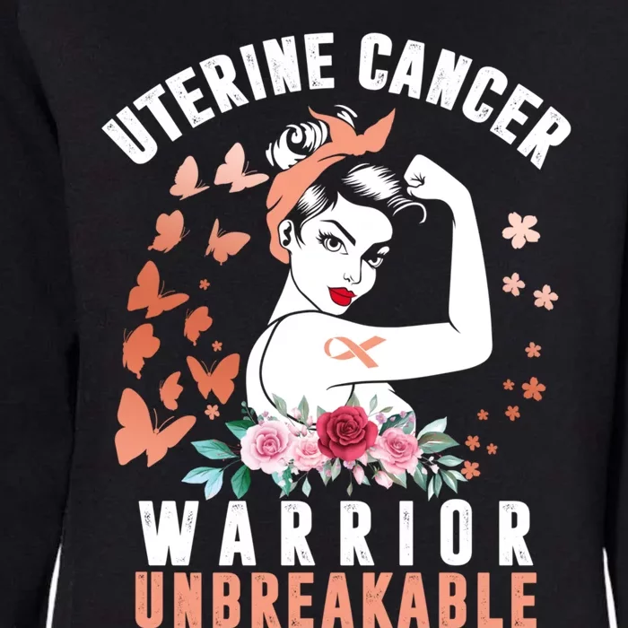 Uterine Cancer Awareness Warrior Unbreakable Strong Pe Gift Womens California Wash Sweatshirt