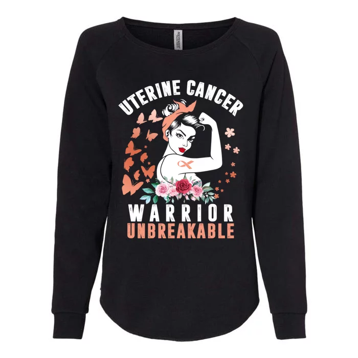 Uterine Cancer Awareness Warrior Unbreakable Strong Pe Gift Womens California Wash Sweatshirt