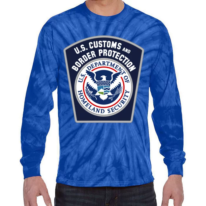 Us Customs And Border Protection Cbp Security Patrol Gift Tie-Dye Long Sleeve Shirt