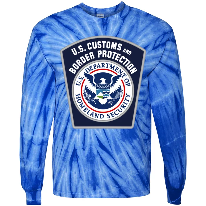 Us Customs And Border Protection Cbp Security Patrol Gift Tie-Dye Long Sleeve Shirt