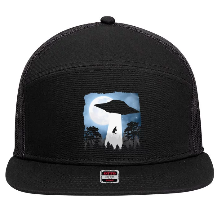 Ufo Cow Abduction Funny Sci Fi Alien Space 7 Panel Mesh Trucker Snapback Hat