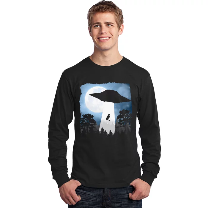 Ufo Cow Abduction Funny Sci Fi Alien Space Long Sleeve Shirt