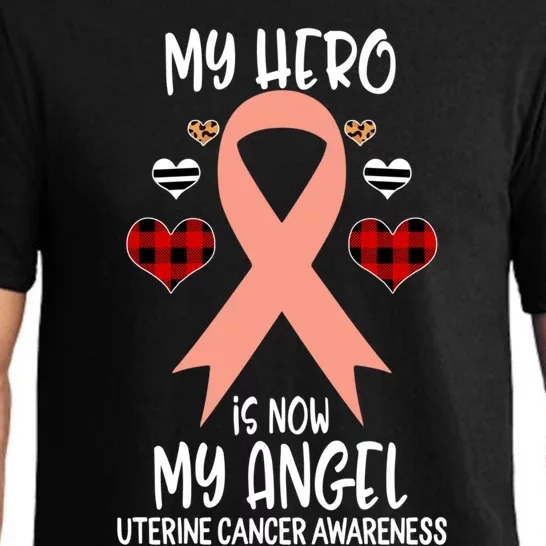 Uterine Cancer Awareness Remembrance Hero Is Now My Angel Cool Gift Pajama Set