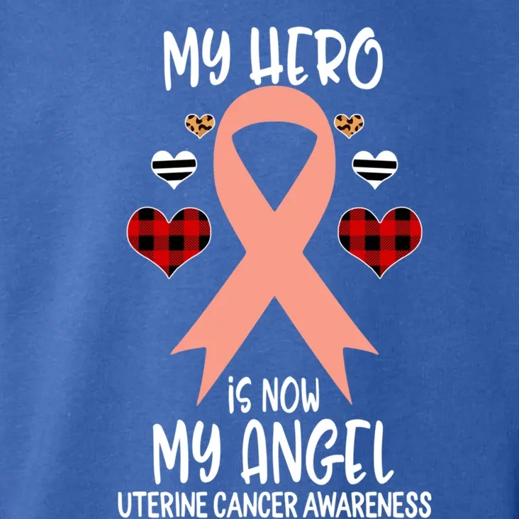 Uterine Cancer Awareness Remembrance Hero Is Now My Angel Cool Gift Toddler Hoodie