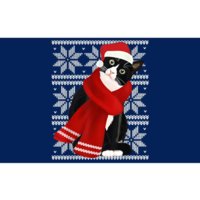 Ugly Christmas Black Cat Santa Hat Scarf Holiday Cute Bumper Sticker