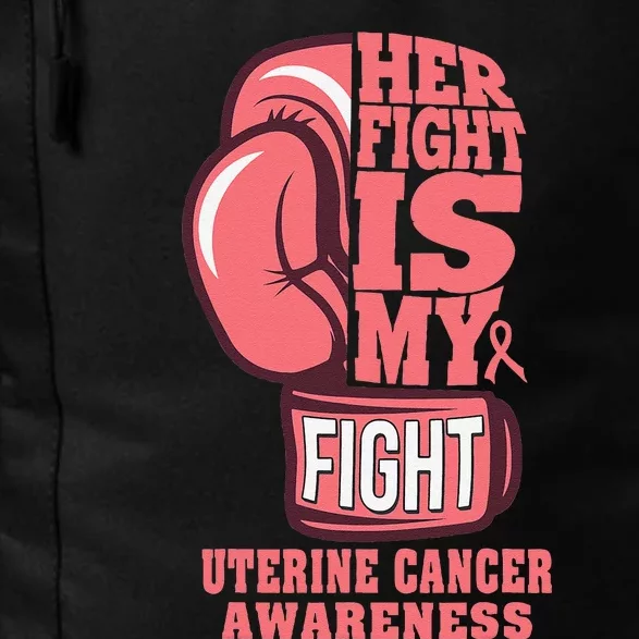 Uterine Cancer Boxing Her Fight Is My Fight Peach Ribbon Daily Commute Backpack