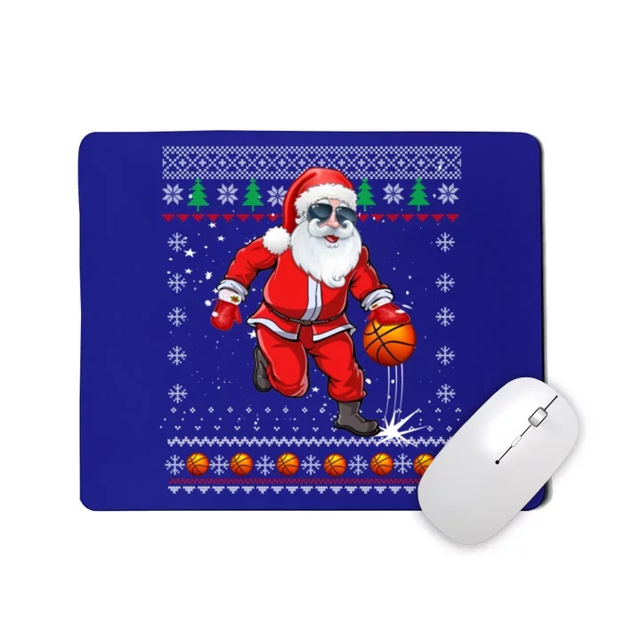 Ugly Christmas Basketball Ball Santa Funny Sport Xmas Gift Mousepad