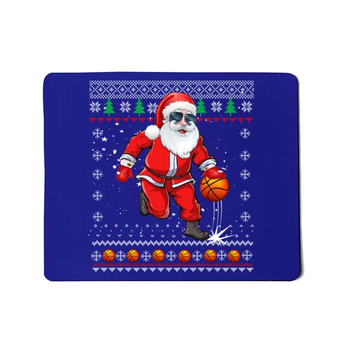 Ugly Christmas Basketball Ball Santa Funny Sport Xmas Gift Mousepad