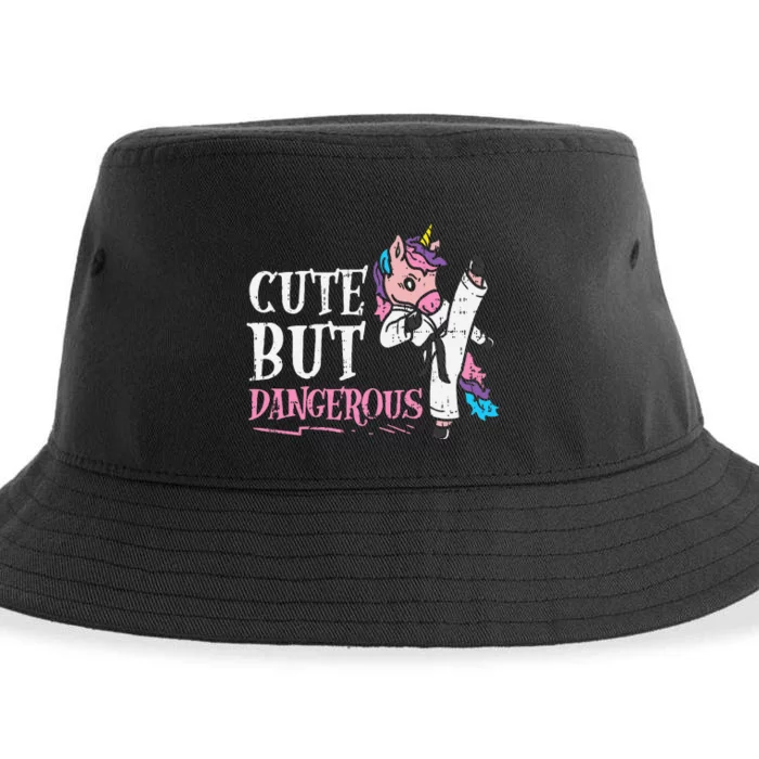 Unicorn Cute But Dangerous Karate Taekwondo  Gift Sustainable Bucket Hat