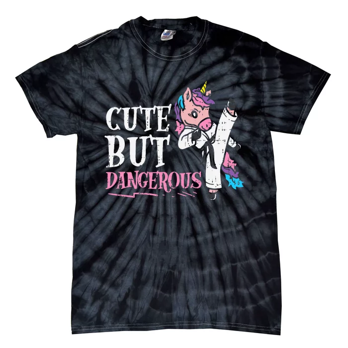 Unicorn Cute But Dangerous Karate Taekwondo  Gift Tie-Dye T-Shirt