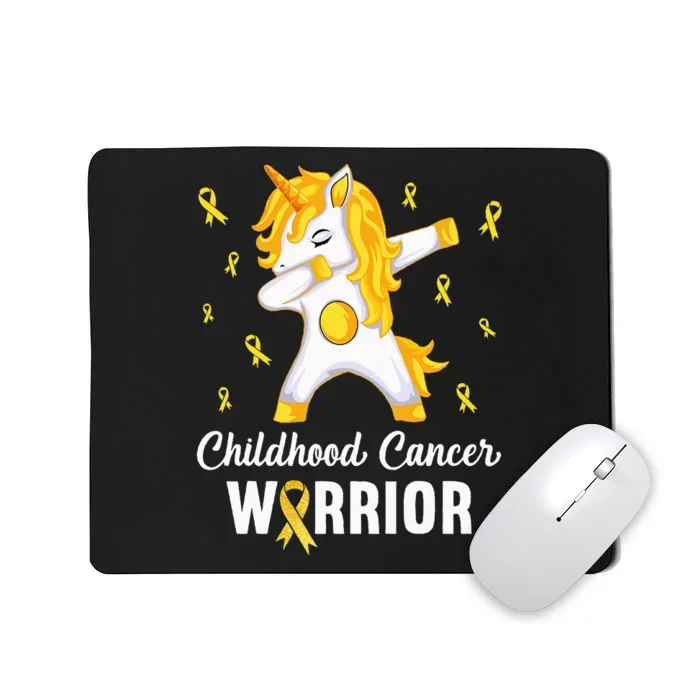 Unicorn Childhood Cancer Warrior In September We Wear Gold Mousepad