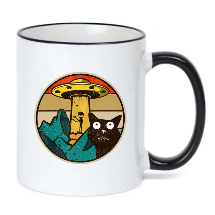 Ufo Crazy Cat Alien Black Color Changing Mug